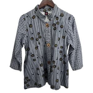 Cupcake International Floral Abstract Art to Wear Top Size Small